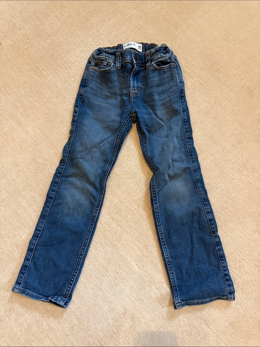 abercrombie kids Blue Straight-Leg Denim Jeans - size 5/6 long